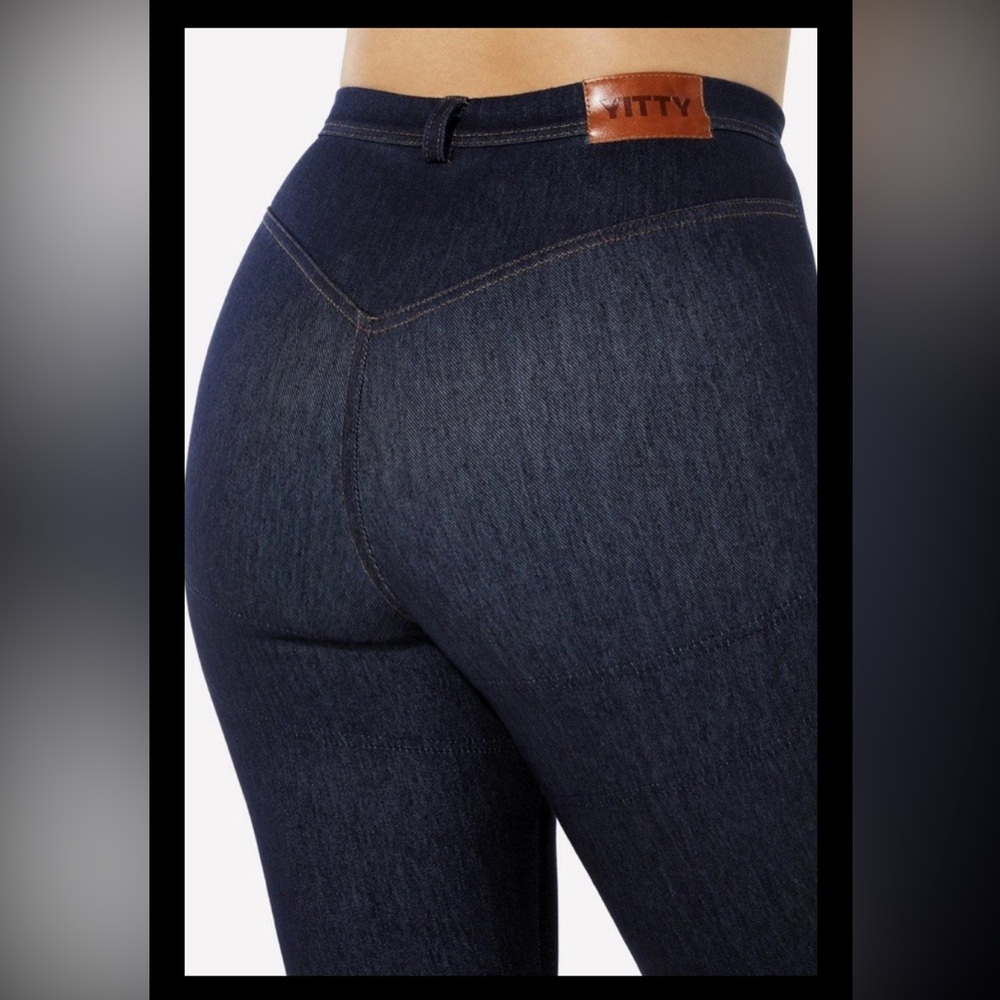 Fabletics Dark Blue Denim Stretch Jegging High-Waisted Booty Lift Leggings XS NW